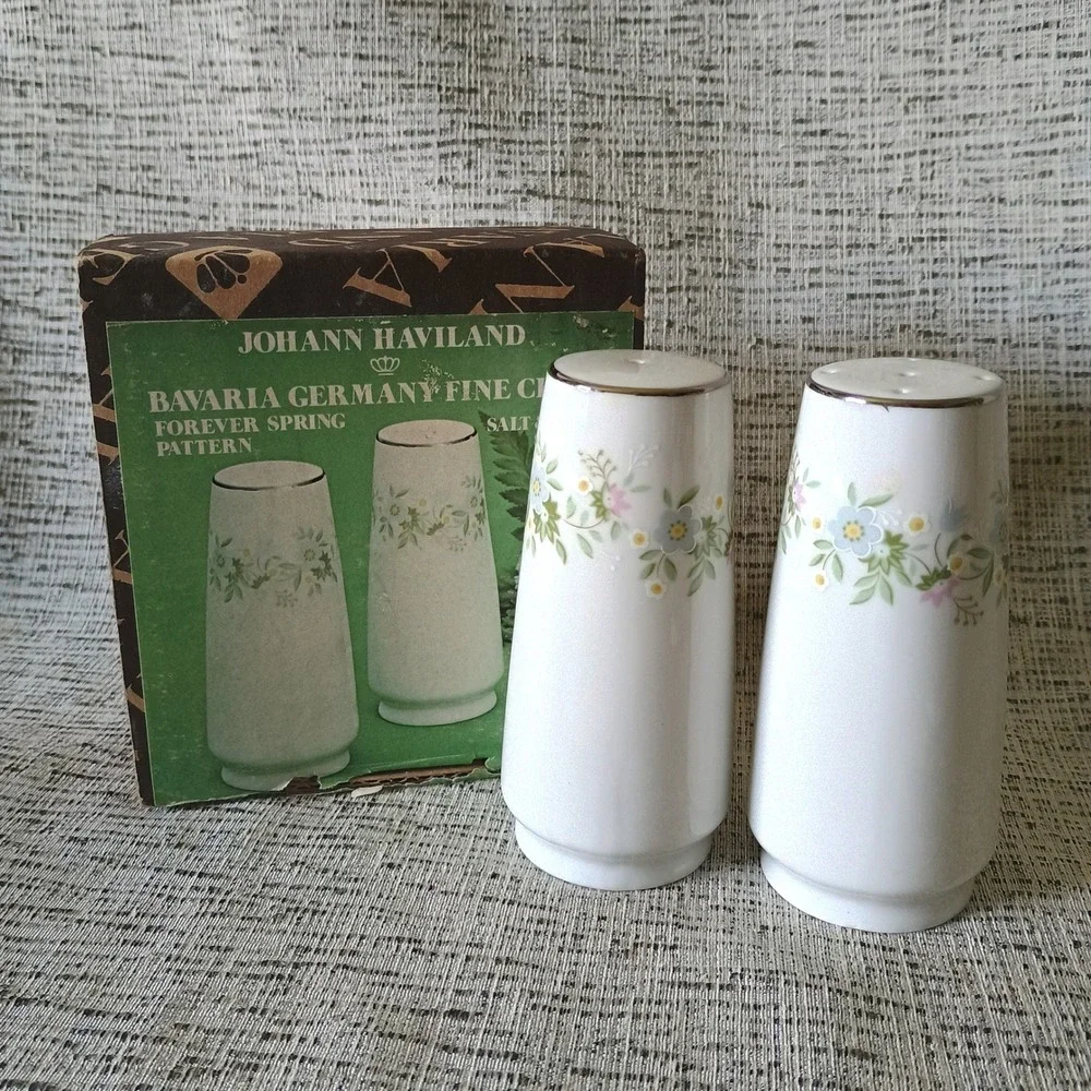 Johann Haviland Forever Spring Salt and Pepper Shakers Bavaria Germany Vintage
